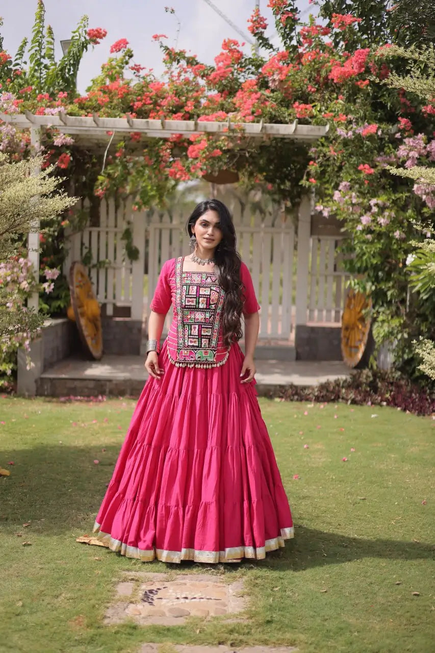 Kutchi Patchwork Kora Lehenga