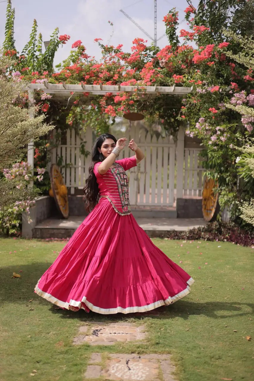 Kutchi Patchwork Kora Lehenga