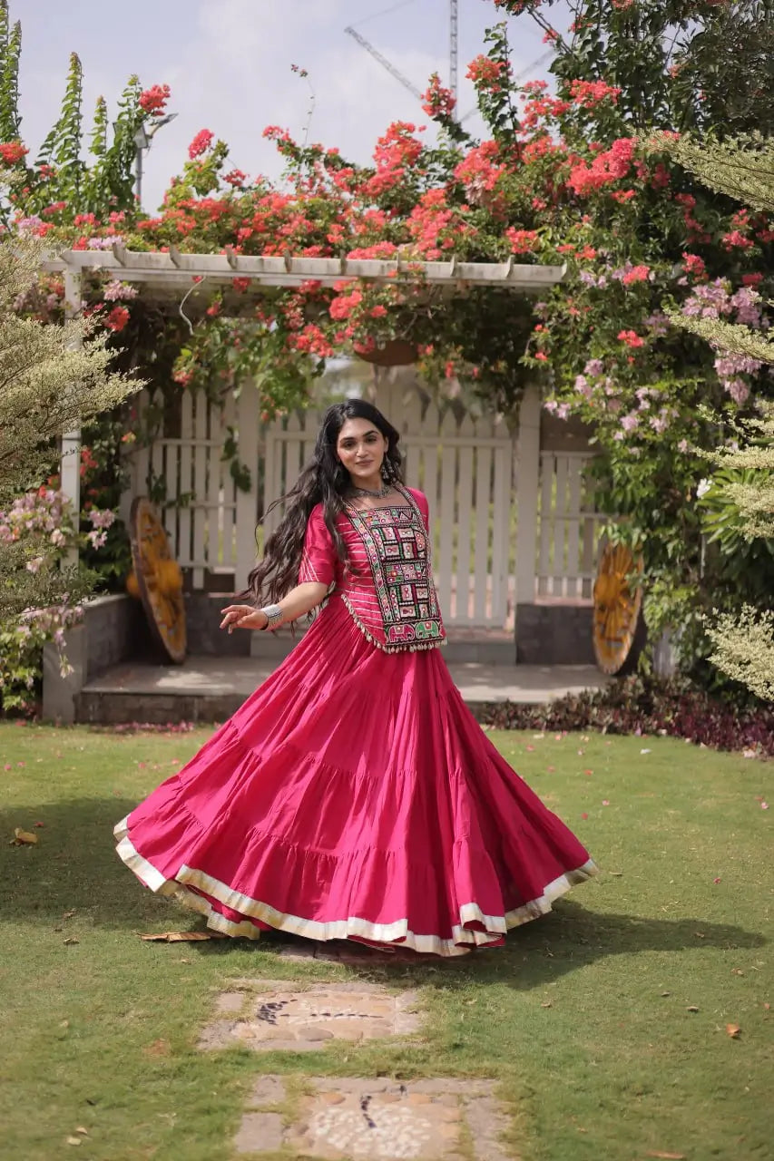 Kutchi Patchwork Kora Lehenga