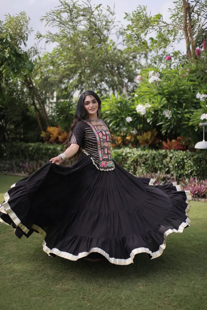 Kutchi Patchwork Kora Lehenga