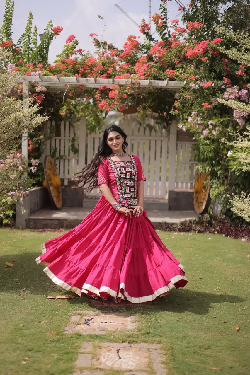 Kutchi Patchwork Kora Lehenga