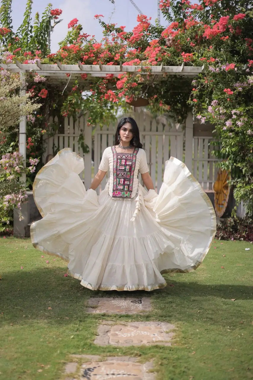 Kutchi Patchwork Kora Lehenga