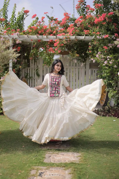 Kutchi Patchwork Kora Lehenga