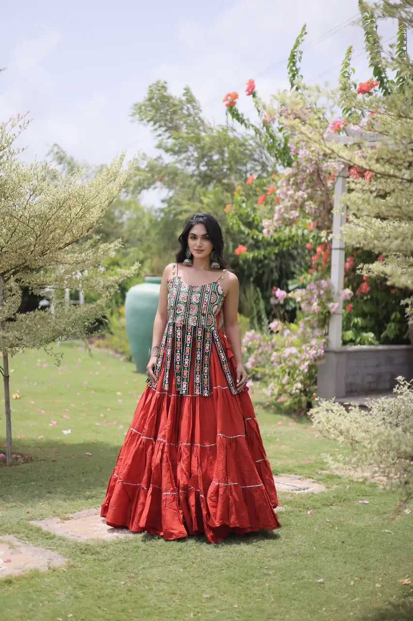 Kutchi Patchwork Tiered Lehenga