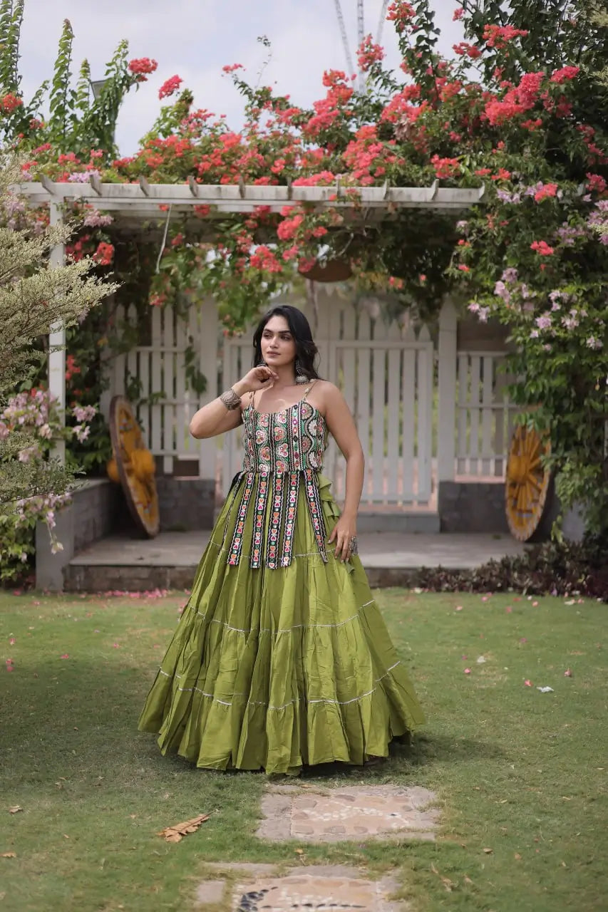 Kutchi Patchwork Tiered Lehenga