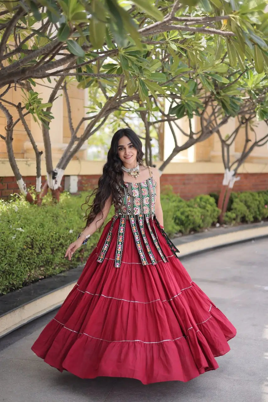Kutchi Patchwork Tiered Lehenga