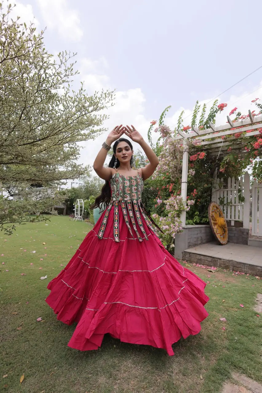 Kutchi Patchwork Tiered Lehenga