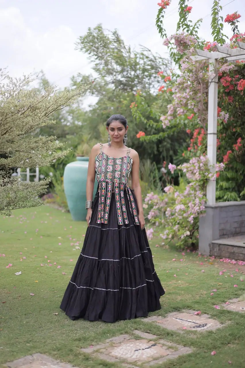 Kutchi Patchwork Tiered Lehenga