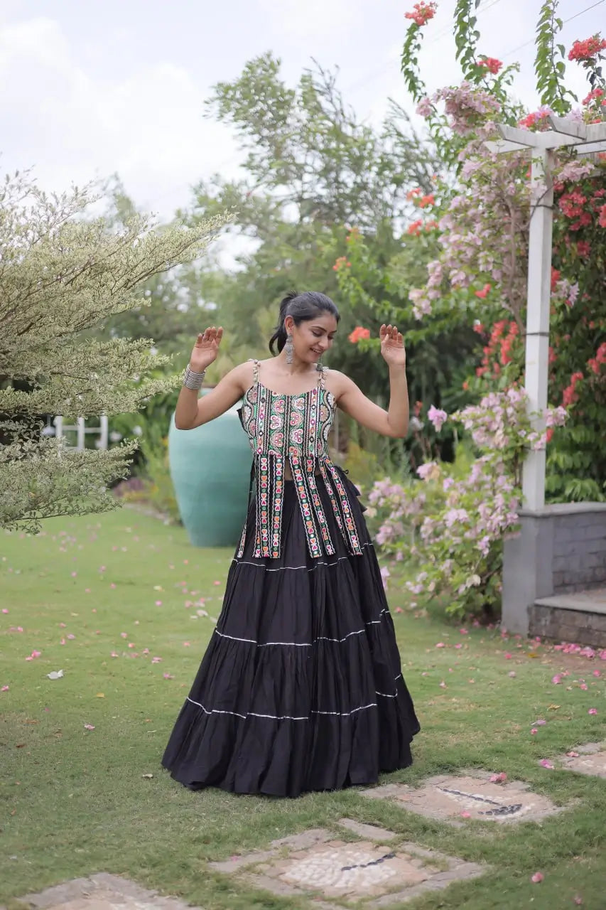 Kutchi Patchwork Tiered Lehenga