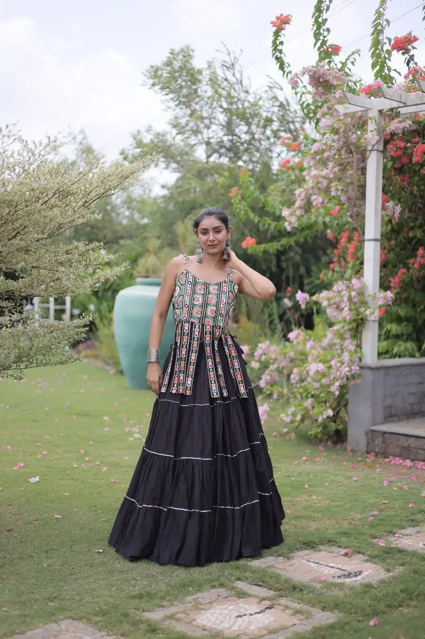Kutchi Patchwork Tiered Lehenga