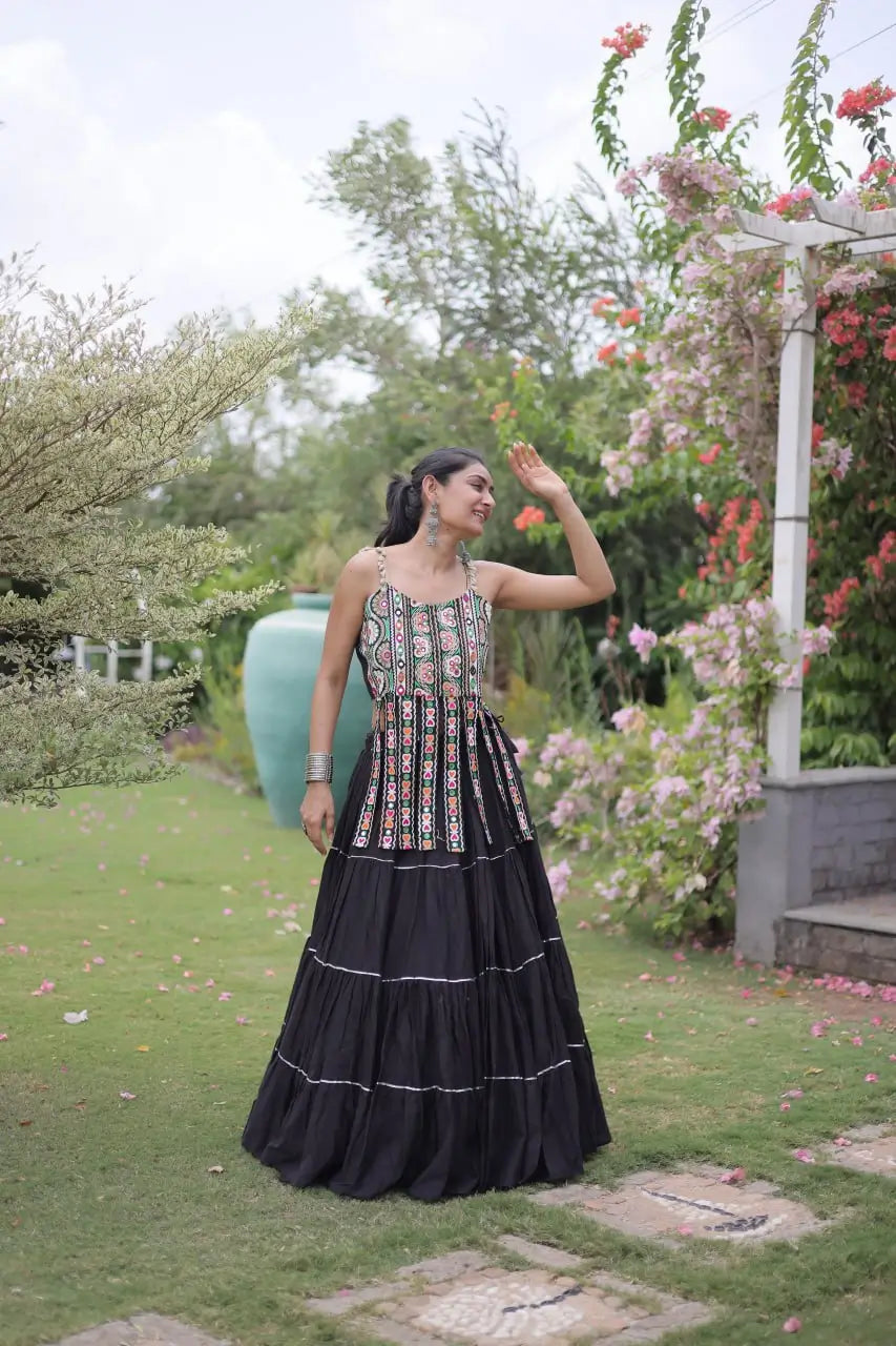 Kutchi Patchwork Tiered Lehenga
