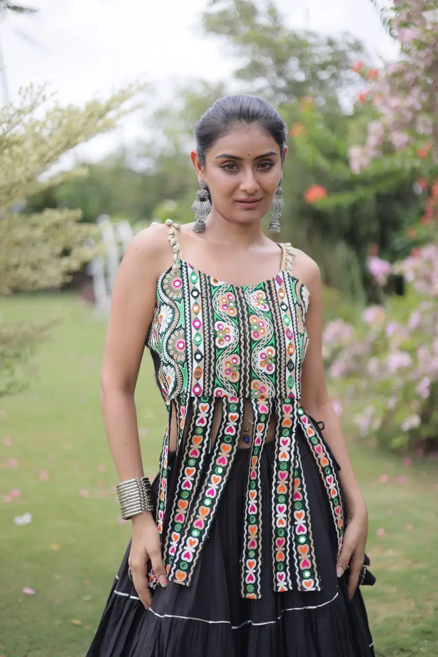 Kutchi Patchwork Tiered Lehenga