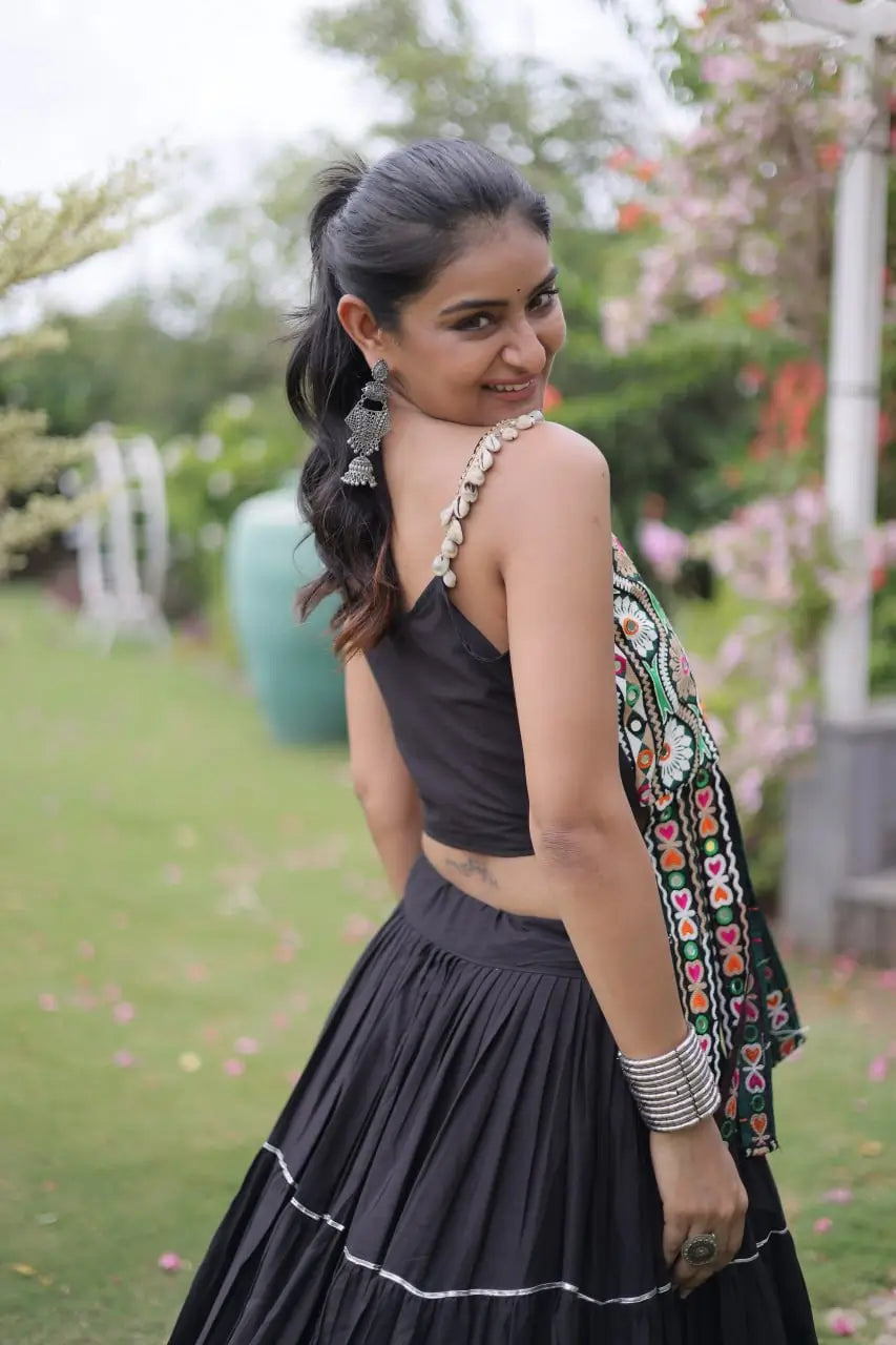 Kutchi Patchwork Tiered Lehenga