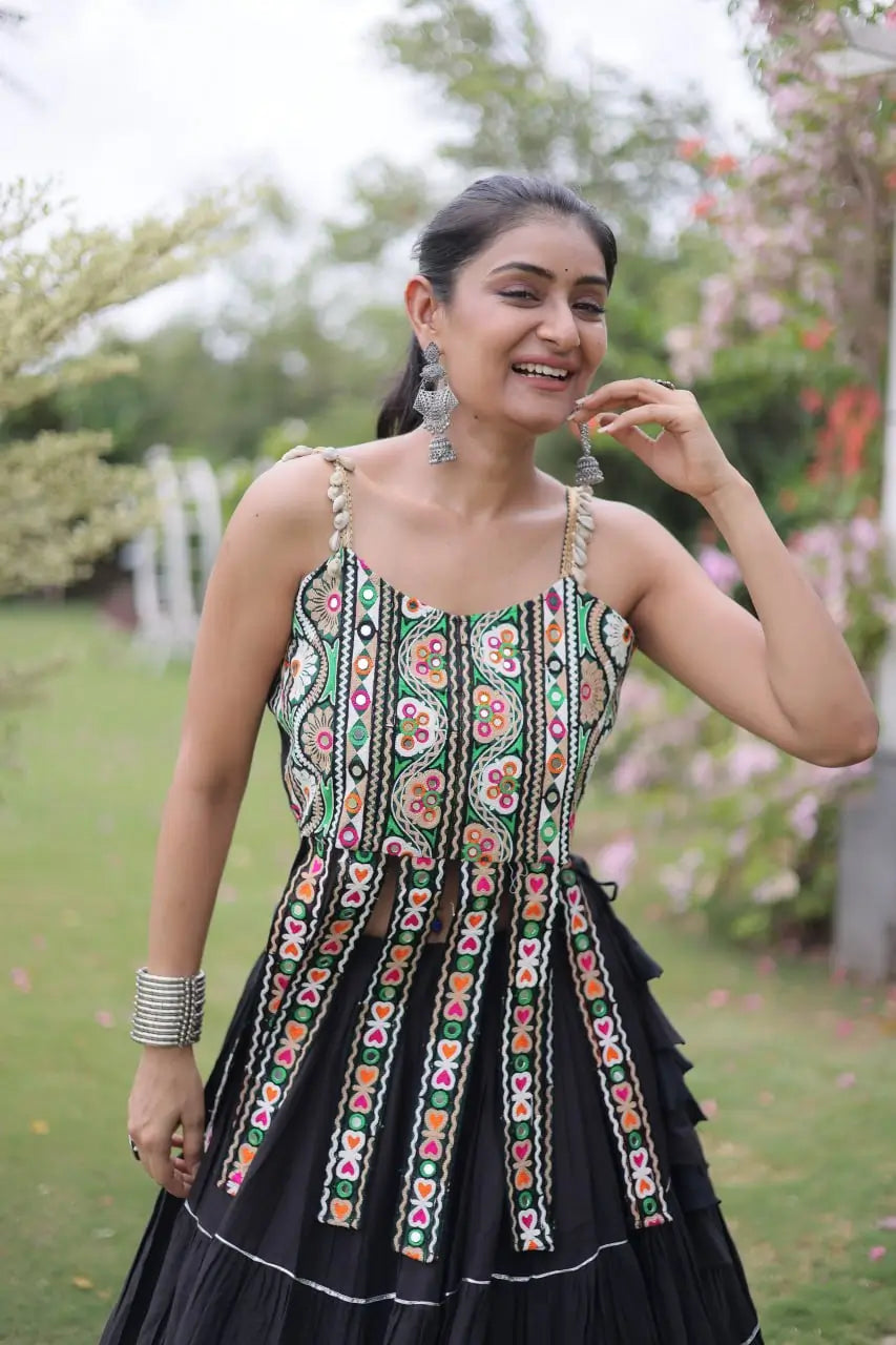 Kutchi Patchwork Tiered Lehenga