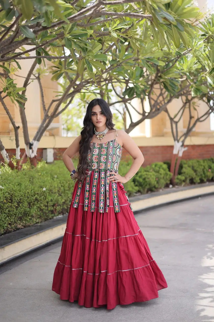 Kutchi Patchwork Tiered Lehenga