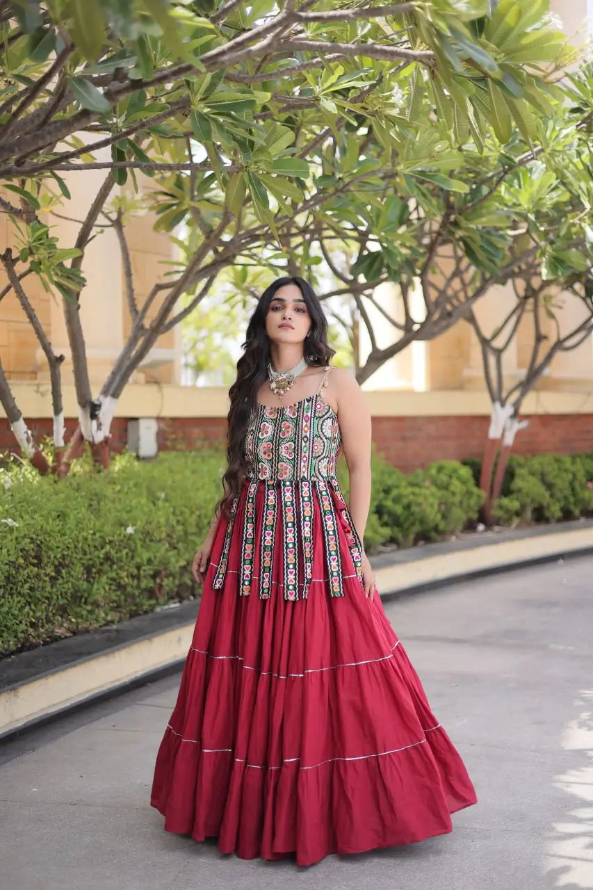 Kutchi Patchwork Tiered Lehenga