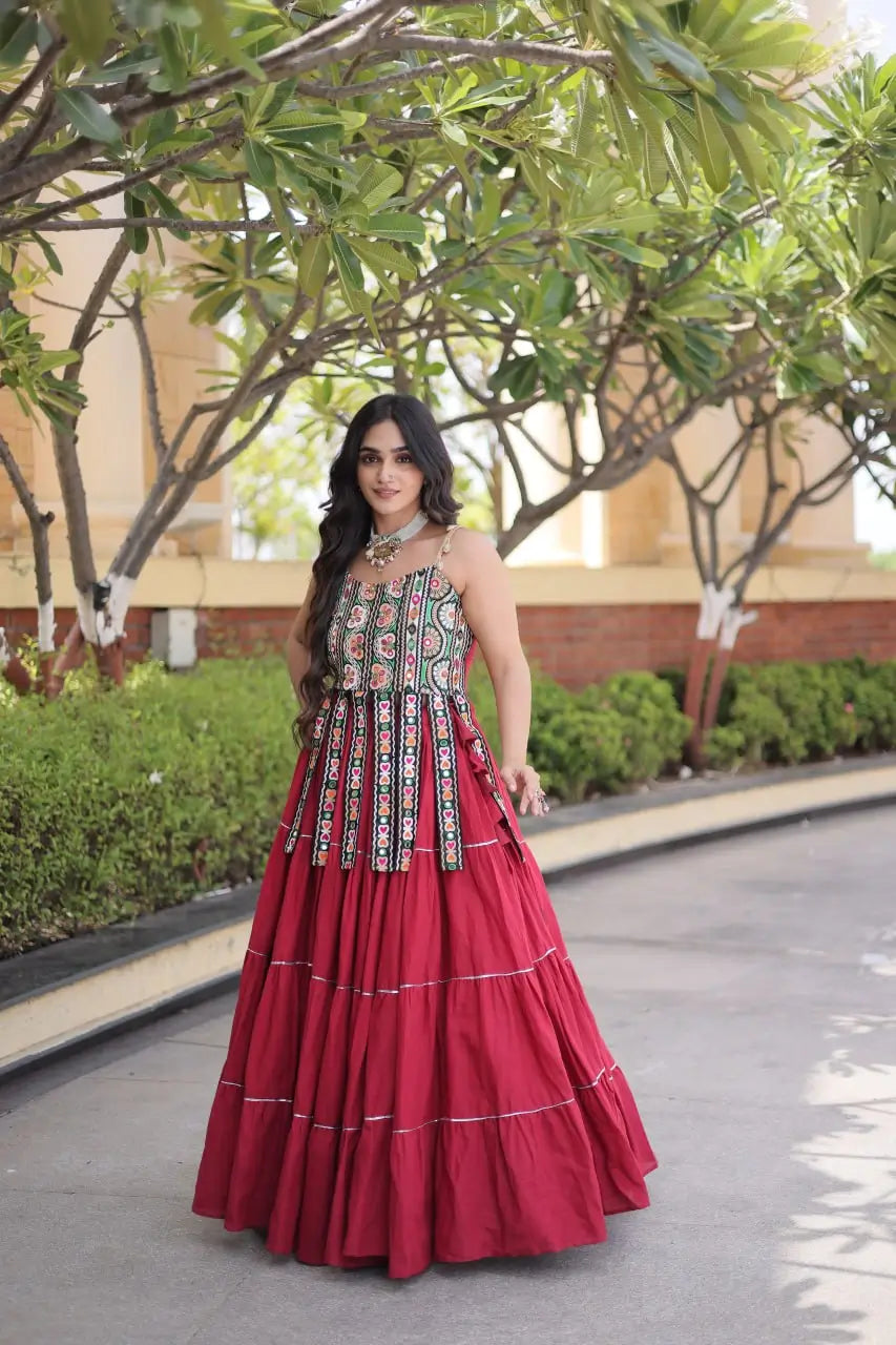 Kutchi Patchwork Tiered Lehenga