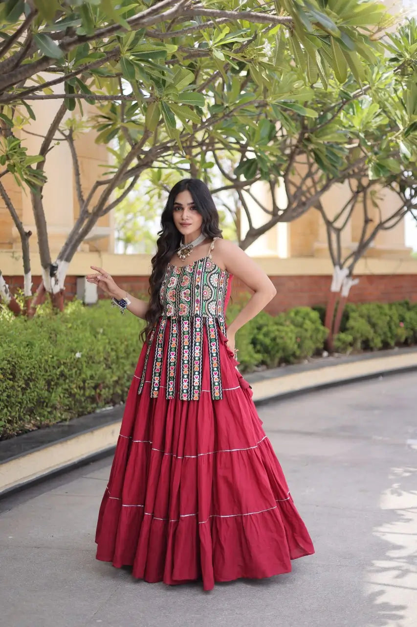 Kutchi Patchwork Tiered Lehenga