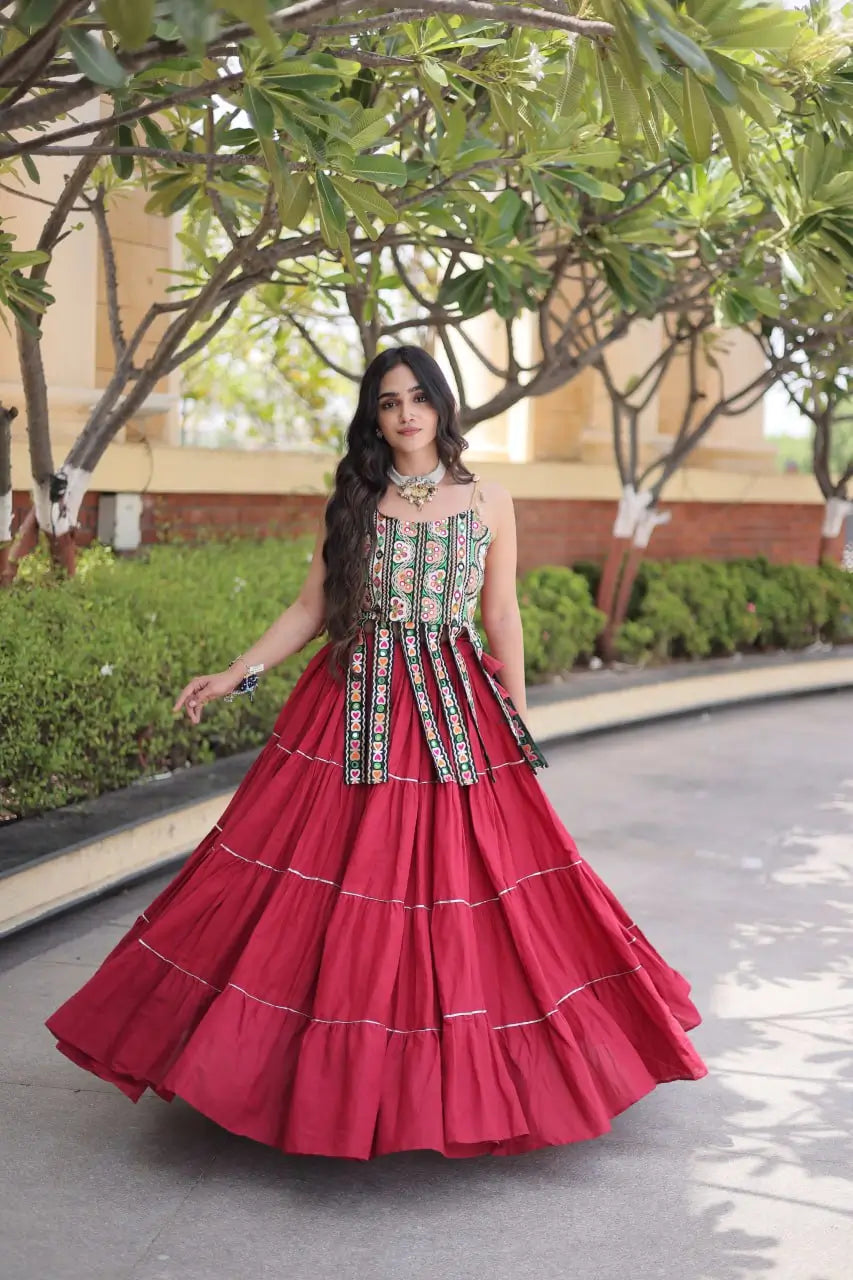 Kutchi Patchwork Tiered Lehenga