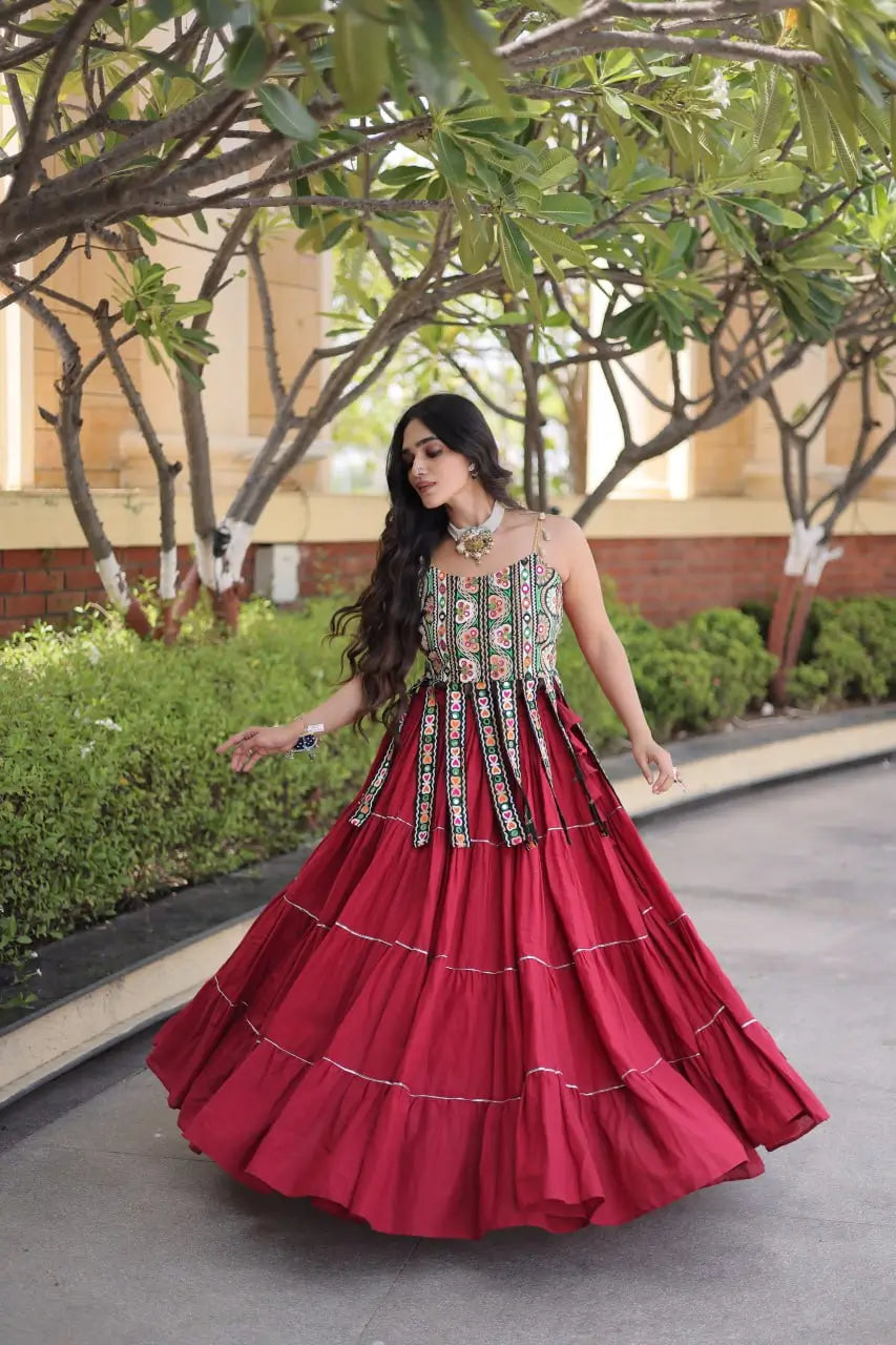 Kutchi Patchwork Tiered Lehenga