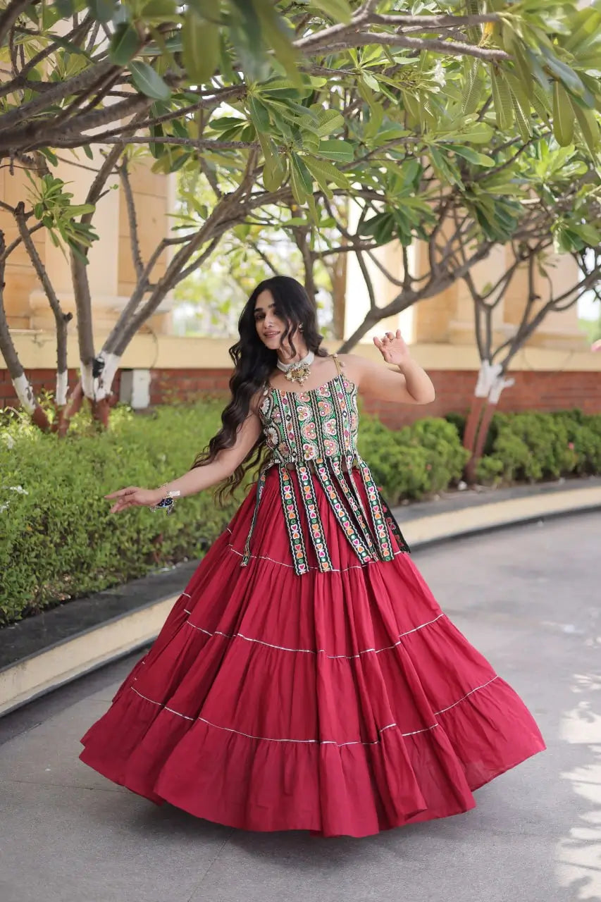 Kutchi Patchwork Tiered Lehenga