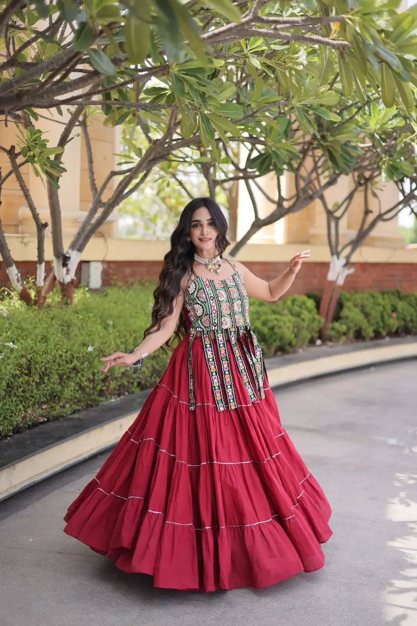 Kutchi Patchwork Tiered Lehenga