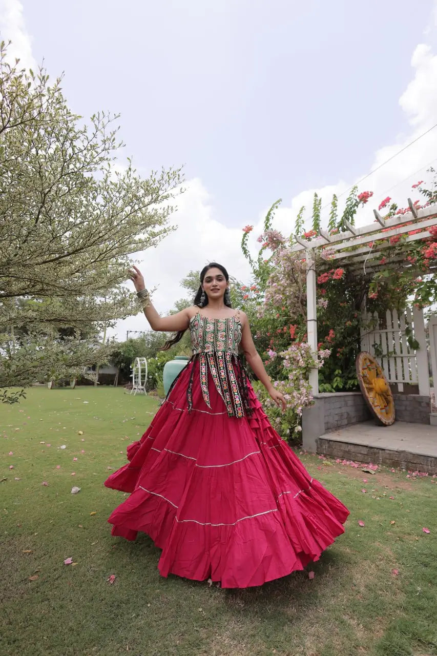 Kutchi Patchwork Tiered Lehenga