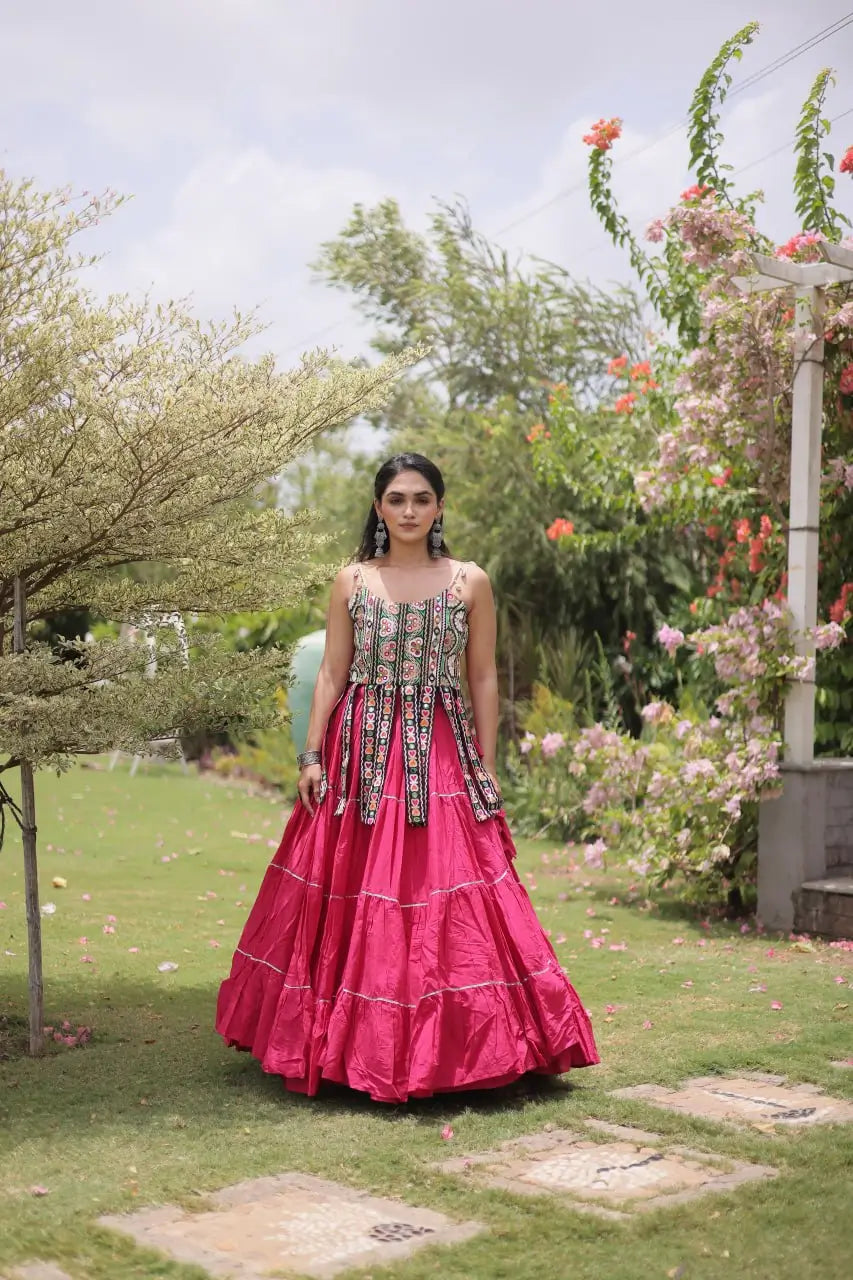 Kutchi Patchwork Tiered Lehenga