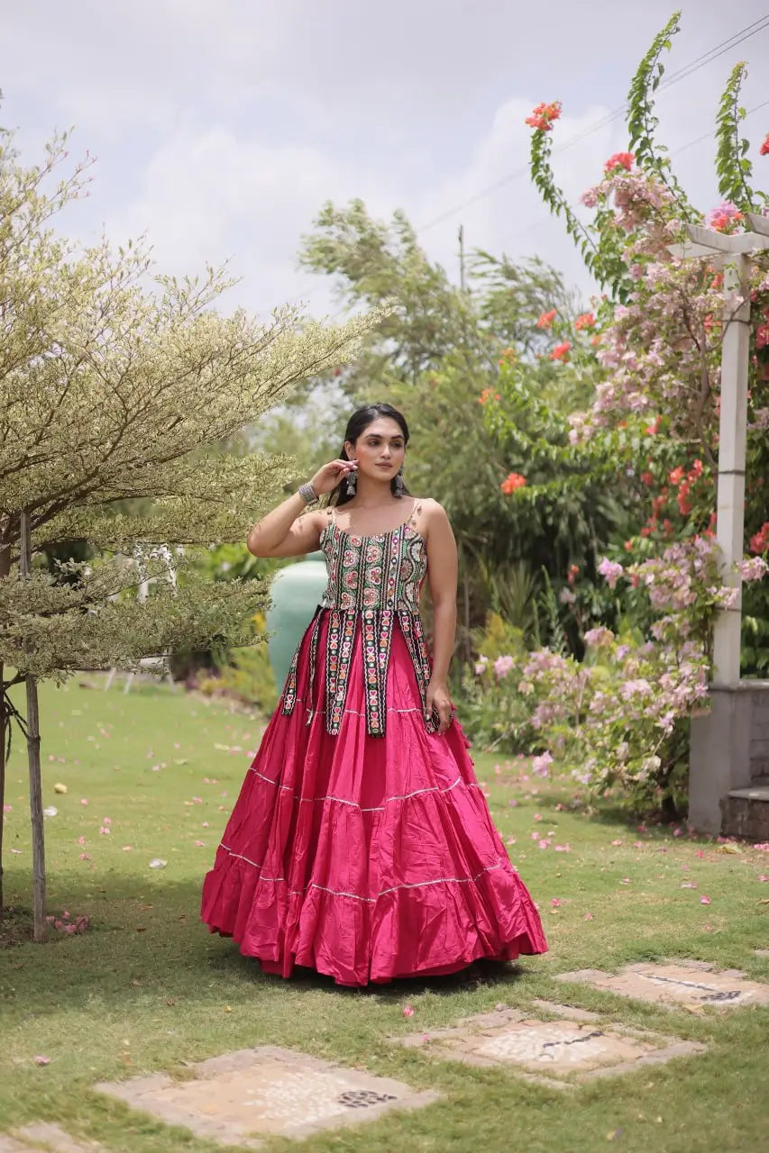 Kutchi Patchwork Tiered Lehenga