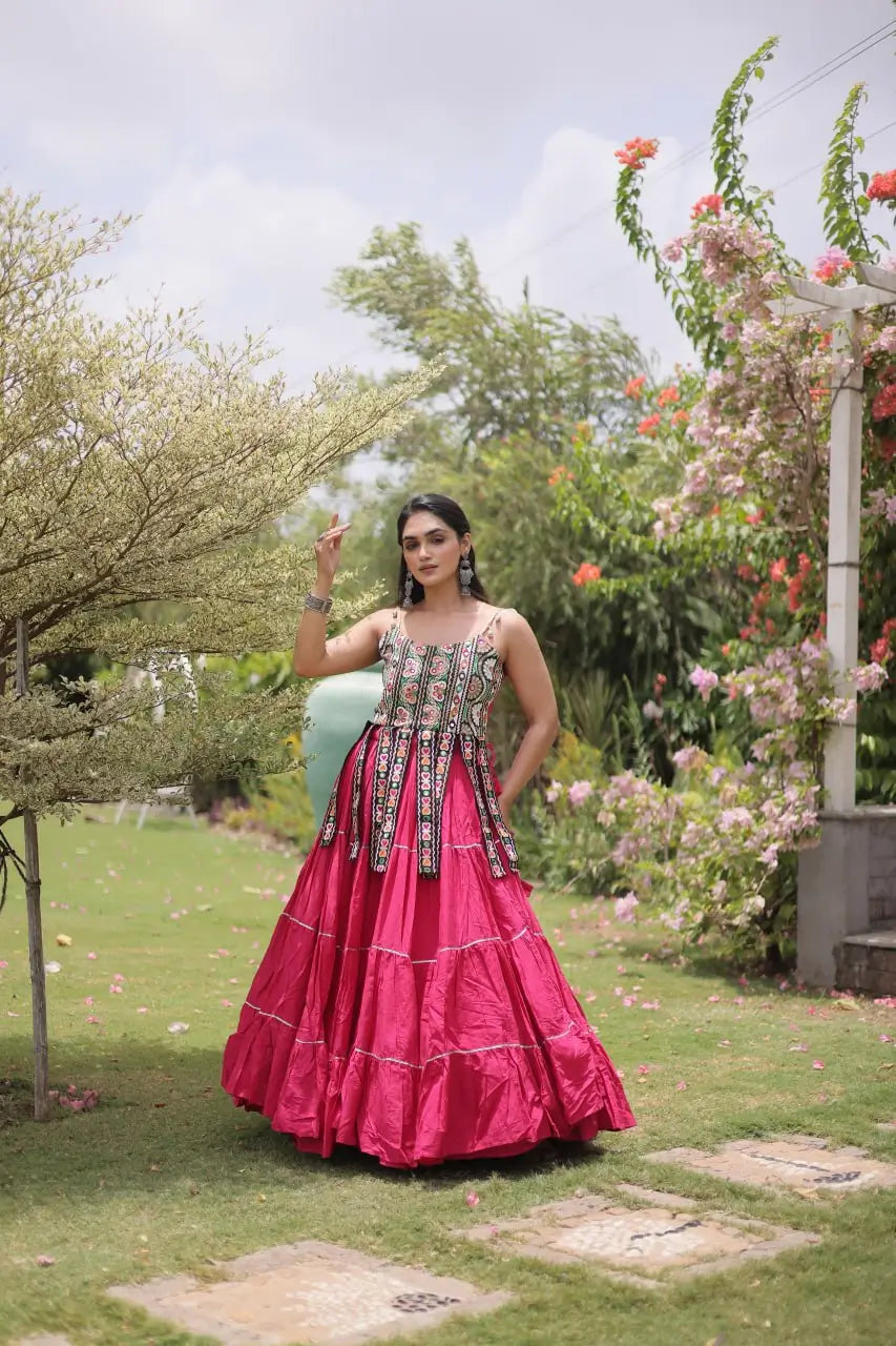 Kutchi Patchwork Tiered Lehenga