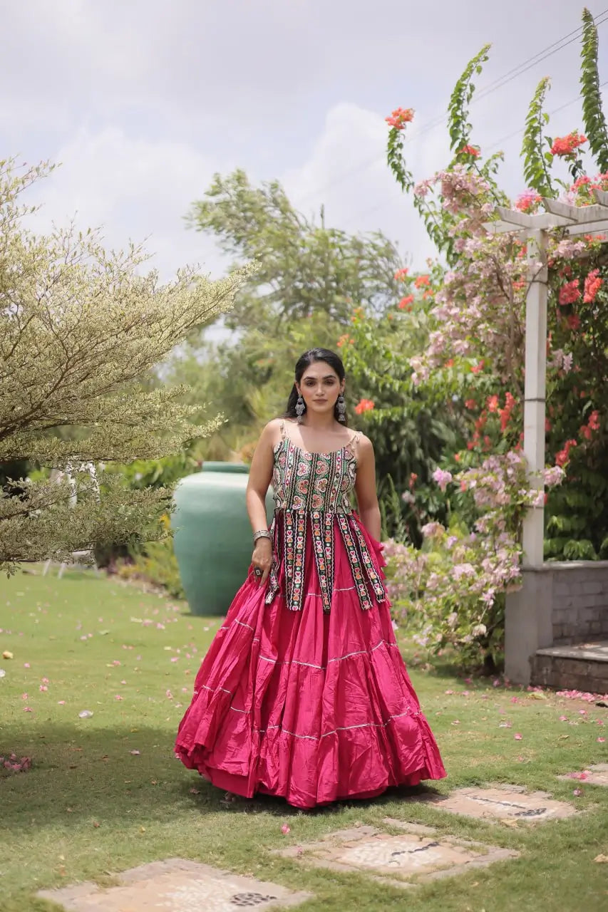 Kutchi Patchwork Tiered Lehenga