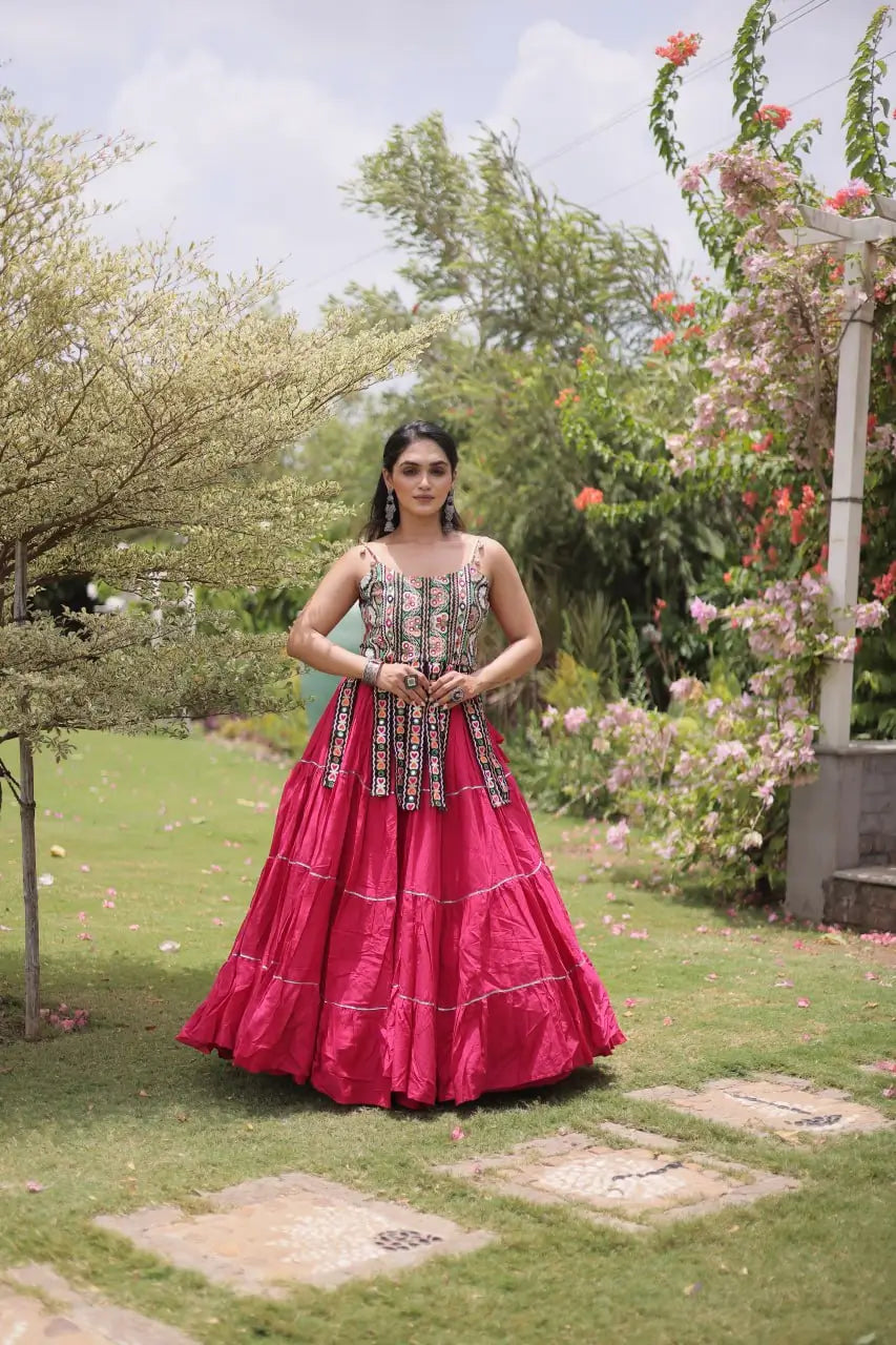 Kutchi Patchwork Tiered Lehenga