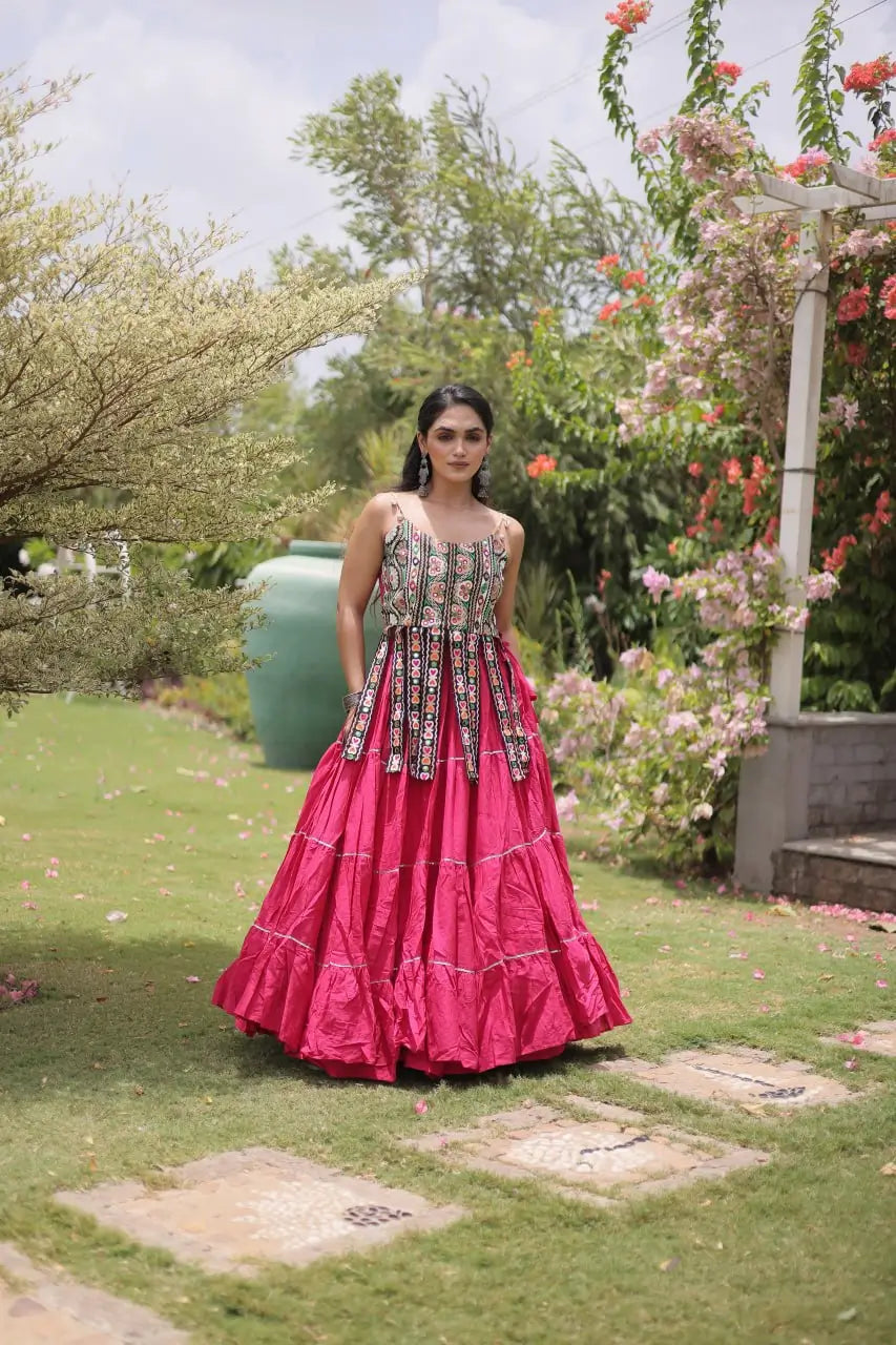 Kutchi Patchwork Tiered Lehenga