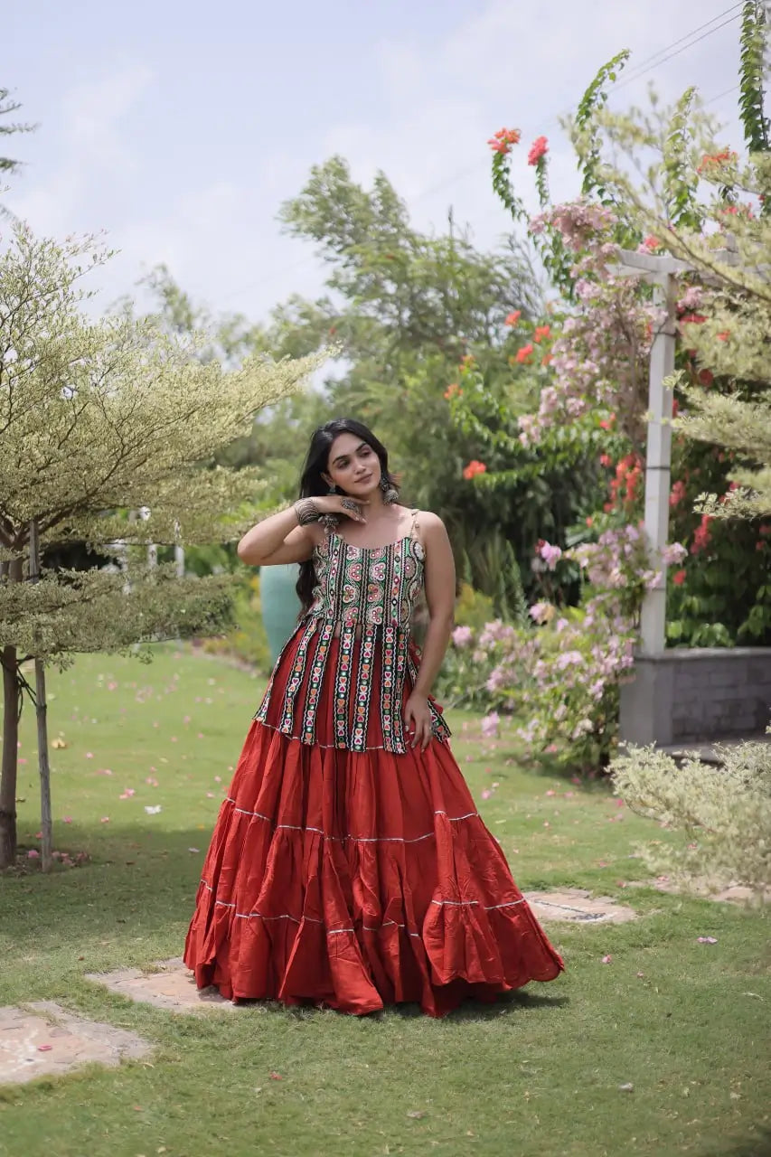 Kutchi Patchwork Tiered Lehenga