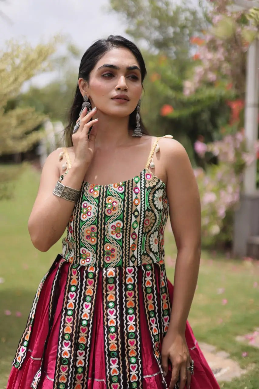 Kutchi Patchwork Tiered Lehenga
