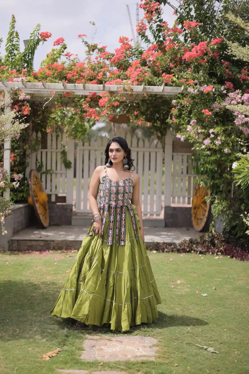 Kutchi Patchwork Tiered Lehenga