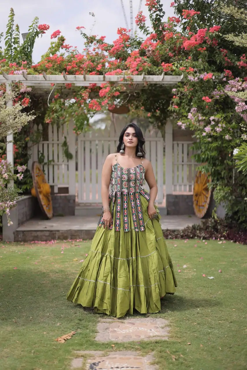 Kutchi Patchwork Tiered Lehenga