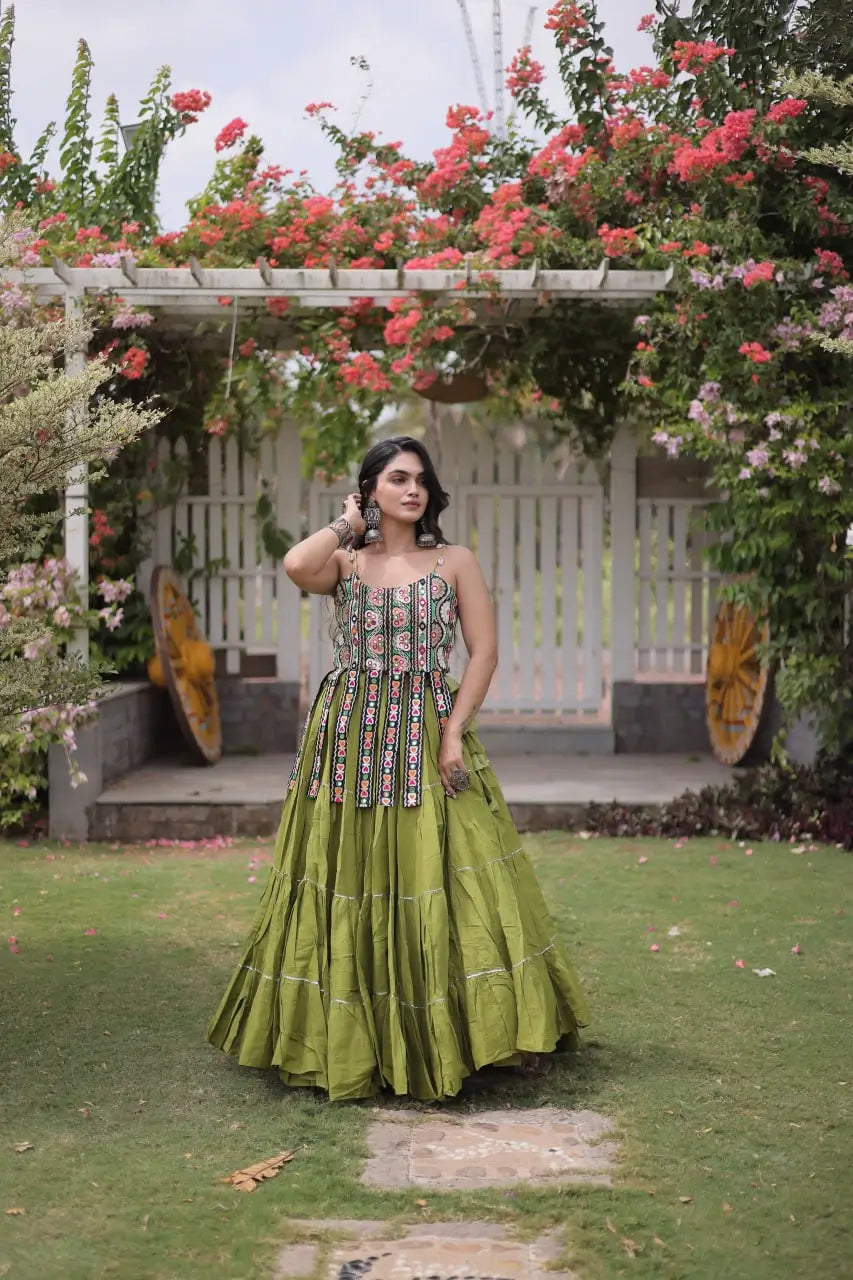 Kutchi Patchwork Tiered Lehenga