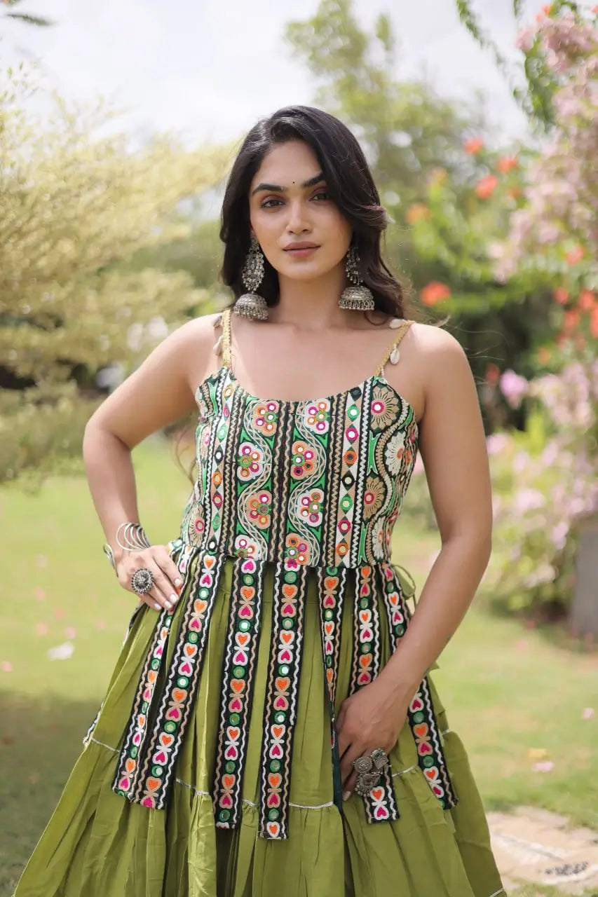 Kutchi Patchwork Tiered Lehenga