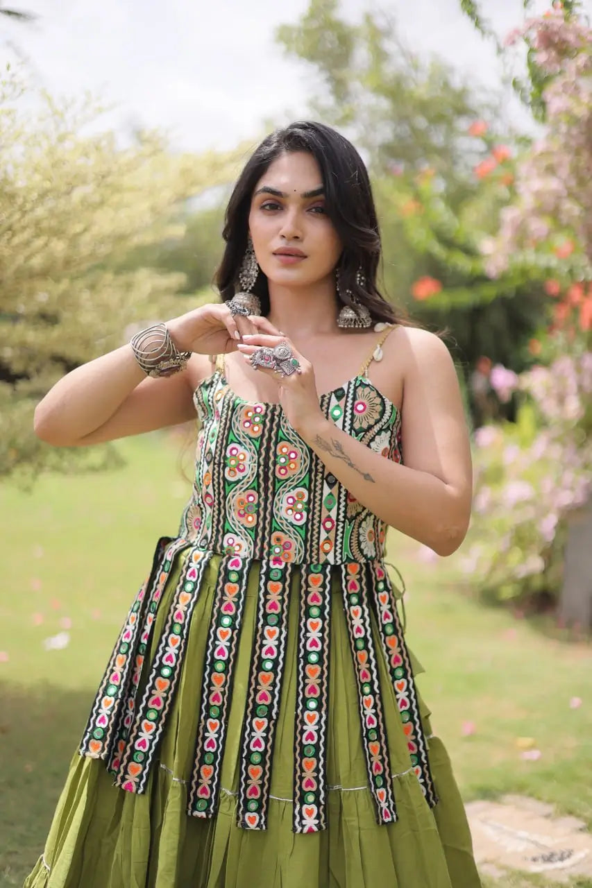 Kutchi Patchwork Tiered Lehenga