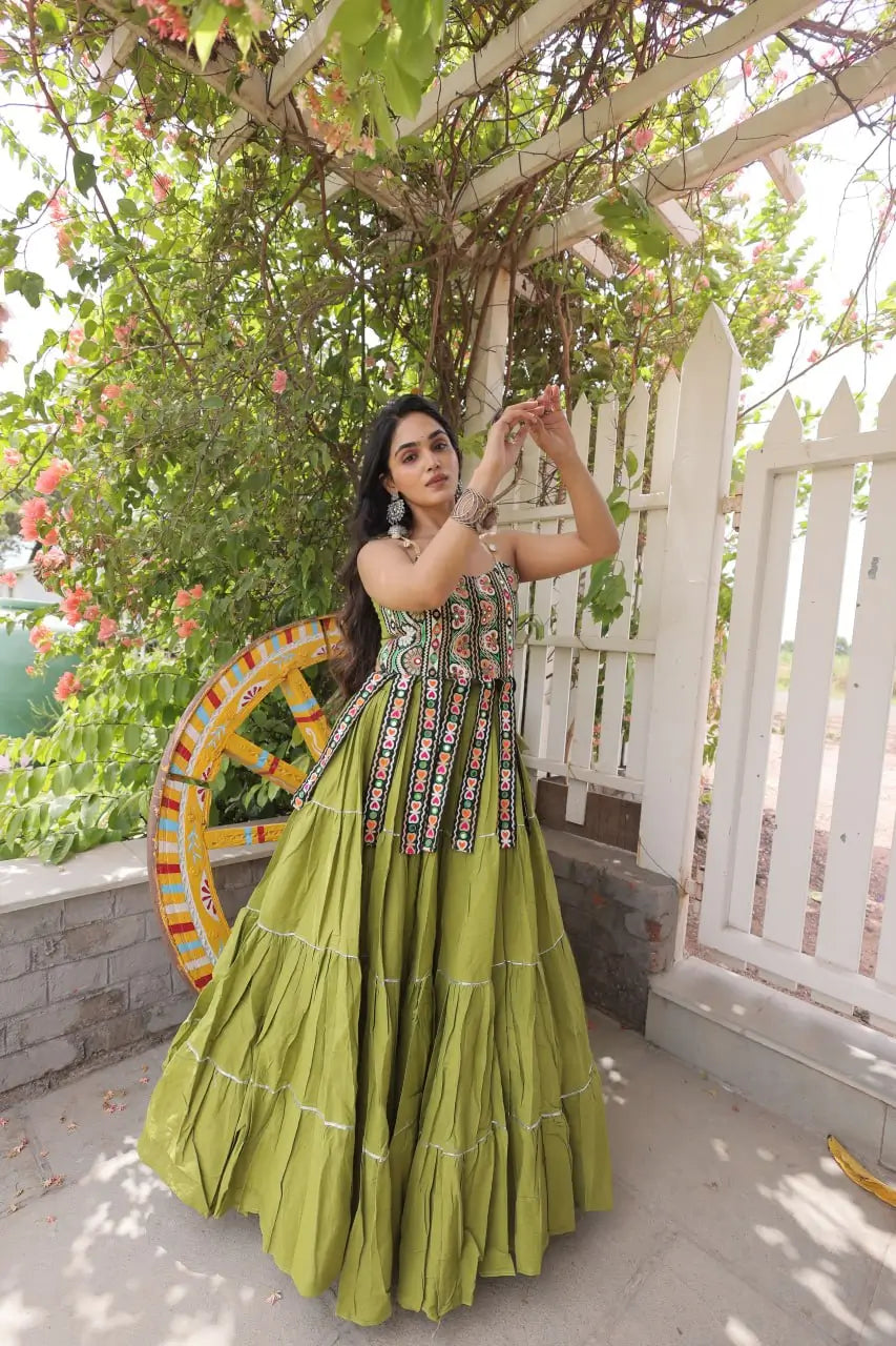 Kutchi Patchwork Tiered Lehenga