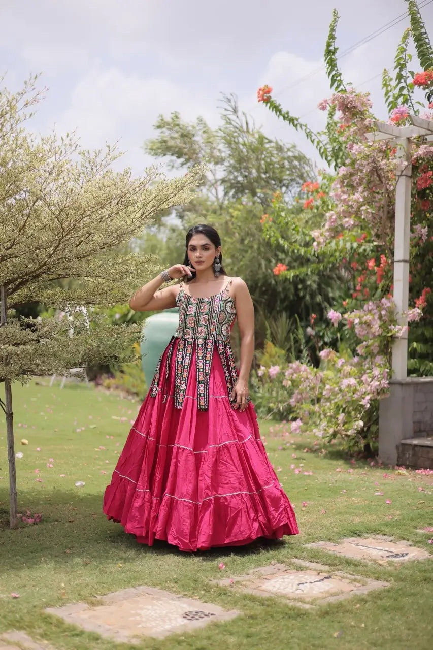 Kutchi Patchwork Tiered Lehenga