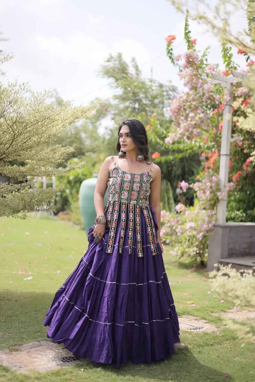 Kutchi Patchwork Tiered Lehenga