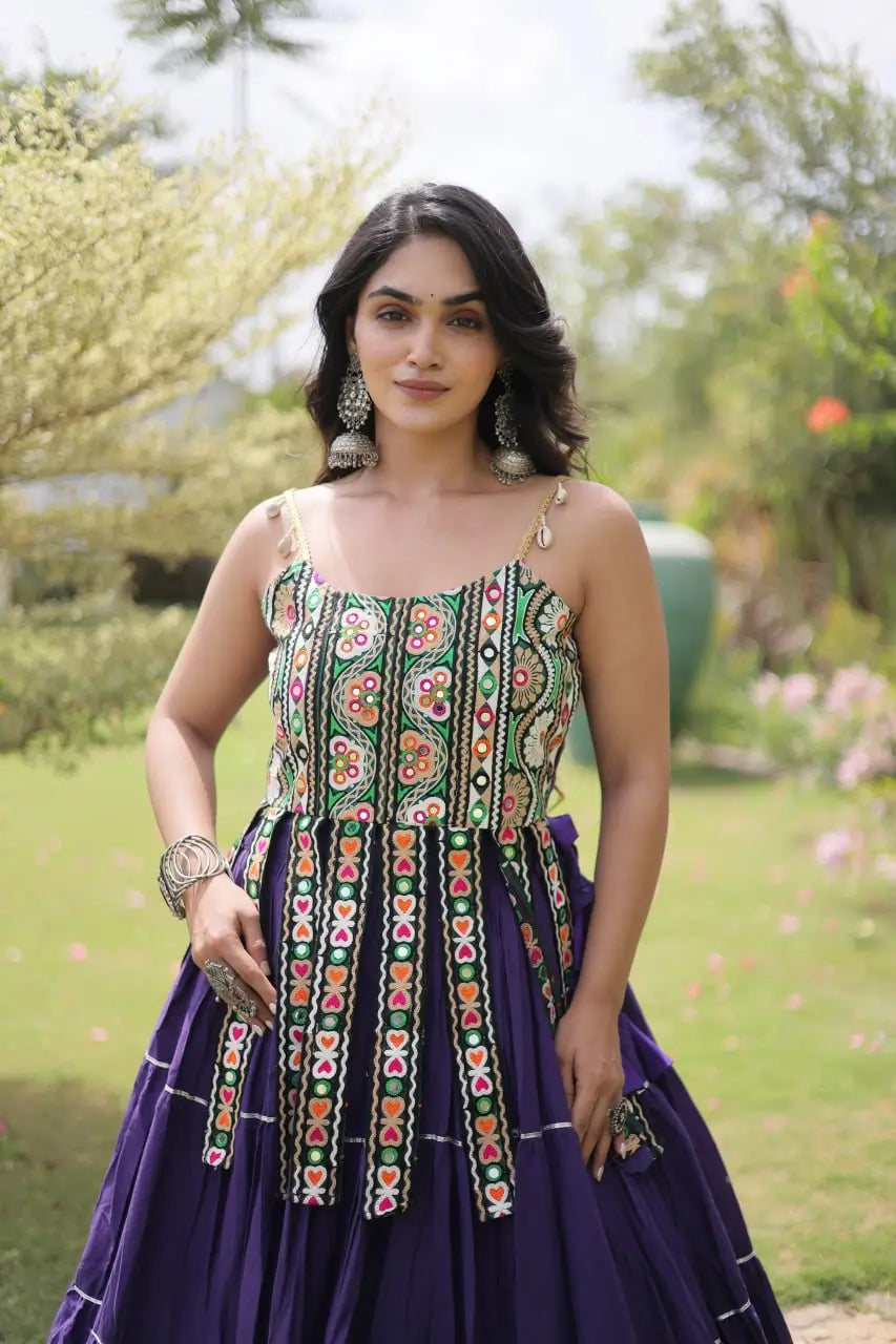 Kutchi Patchwork Tiered Lehenga