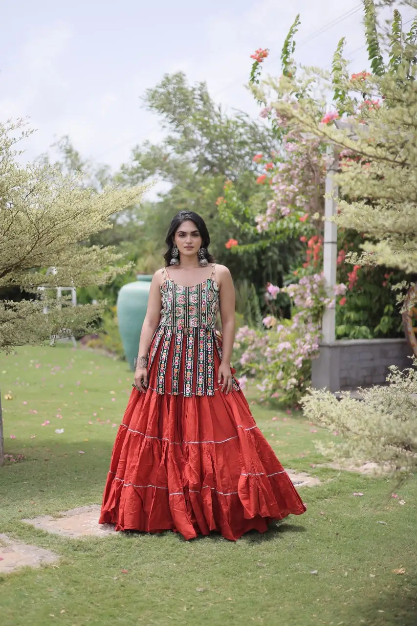 Kutchi Patchwork Tiered Lehenga