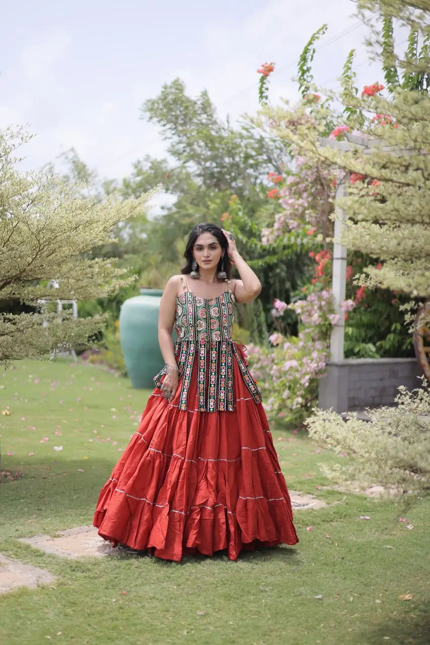 Kutchi Patchwork Tiered Lehenga