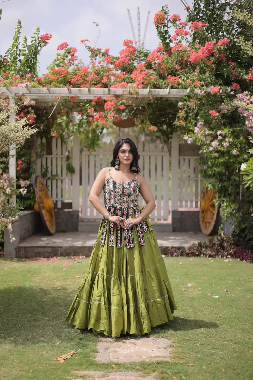 Kutchi Patchwork Tiered Lehenga