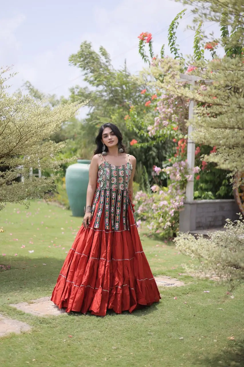 Kutchi Patchwork Tiered Lehenga