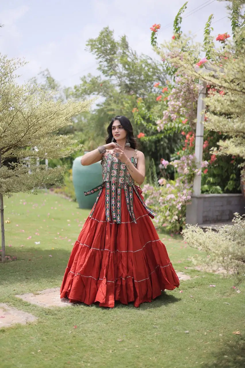 Kutchi Patchwork Tiered Lehenga