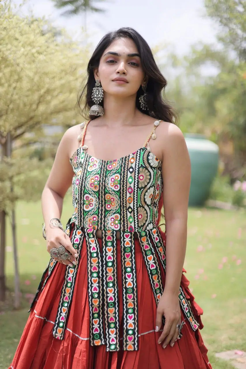 Kutchi Patchwork Tiered Lehenga